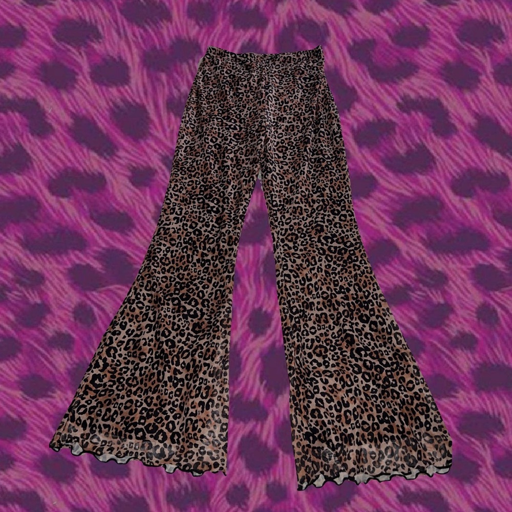 cheetah print flared pants
